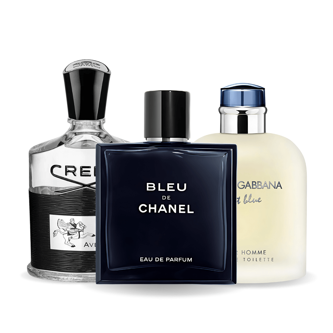 Set 3 Profumi  Bleu de Chanel, Creed Aventus, Light Blue Dolce & Gabbana 100ml