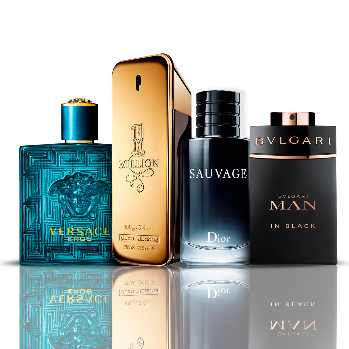 Set 4 Profumi - Eros Versace + One Million Paco Rabanne + Bvlgari Man in Black + Sauvage Dior 100ML
